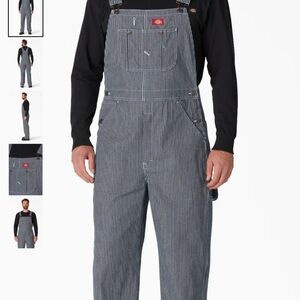 Dickies Black and White Striped Overalls